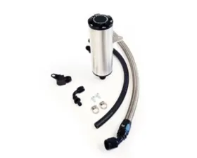 Powerhouse Racing Deluxe Power Steering Reservoir Kit Black Hose Ends Stainless Line Machined Finish Toyota Supra | Lexus SC300 1992-2001